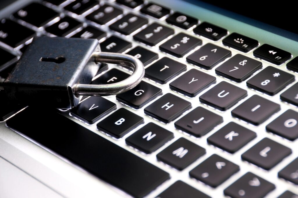 Padlock and keyboard