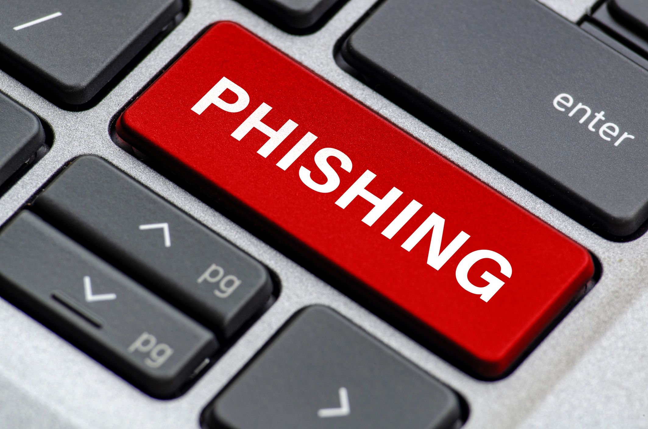 Tecla de teclado con la palabra phishing